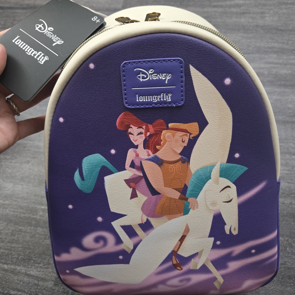 Loungefly Purple and Cream Disney Backpack